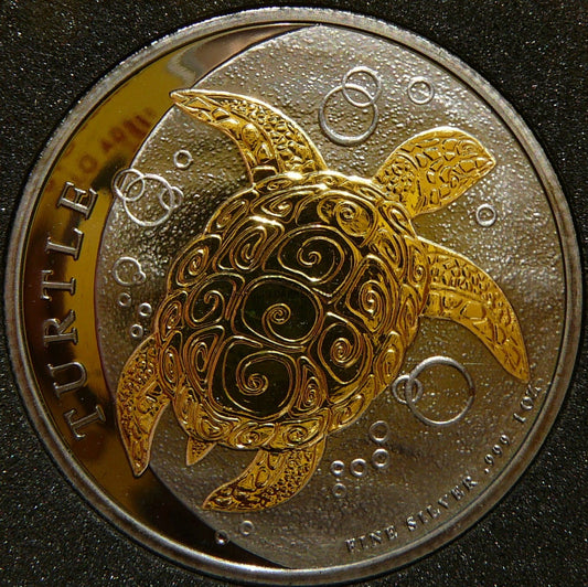 2$ NIUE 2015 ŻÓŁW SZYLKRETOWY Ag/Au Oz RUTHEN +CER