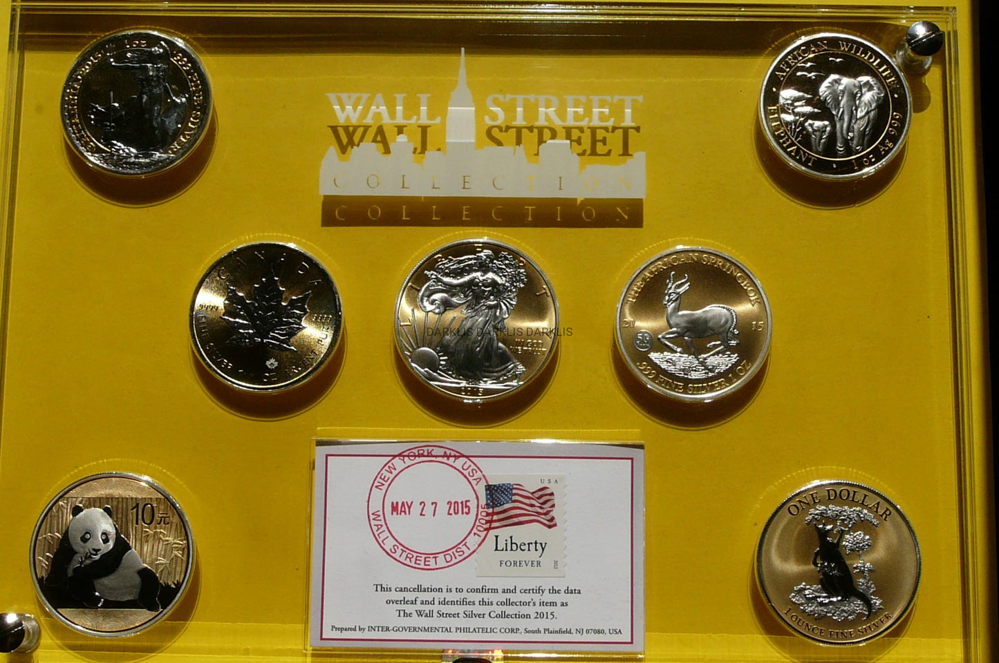 SET INVEST WALL STREET 2015 Ag/Au 999 PLATINUM 7Oz