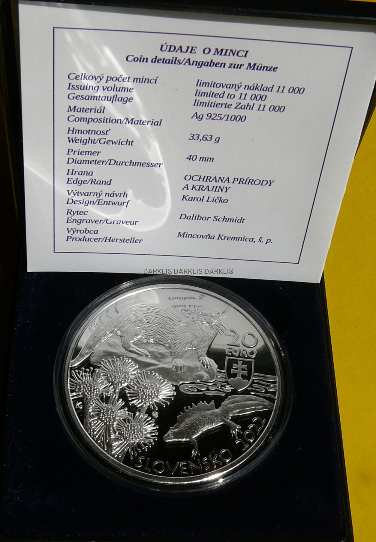 SŁOWACJA 20 EURO 2022 KYSUCE WYDRA KRAJOBRAZ PROOF
