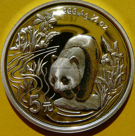 5 YUAN CHINY 1997 PANDA WIELKA SREBRO 999 PROOF