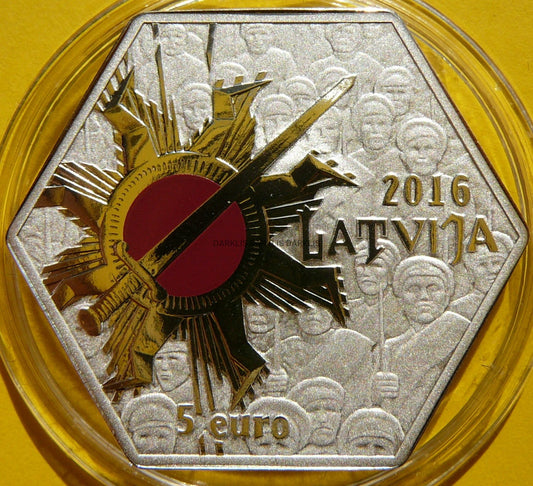 5 EURO ŁOTWA 2016 OFENSYWA ŚWIĄTECZNA 1916 RZADKA