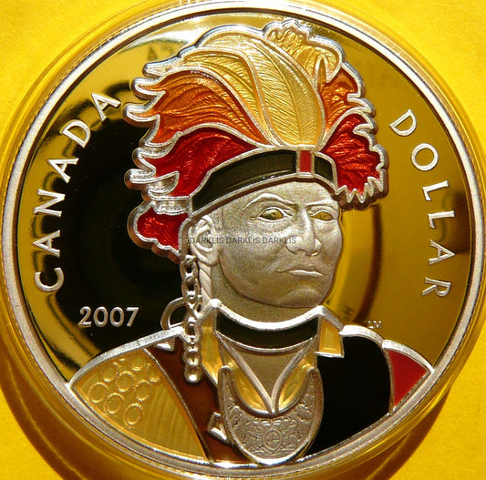 1$ KANADA 2007 INDIANIN THAYENDANEGEA KOLOR RZADKA