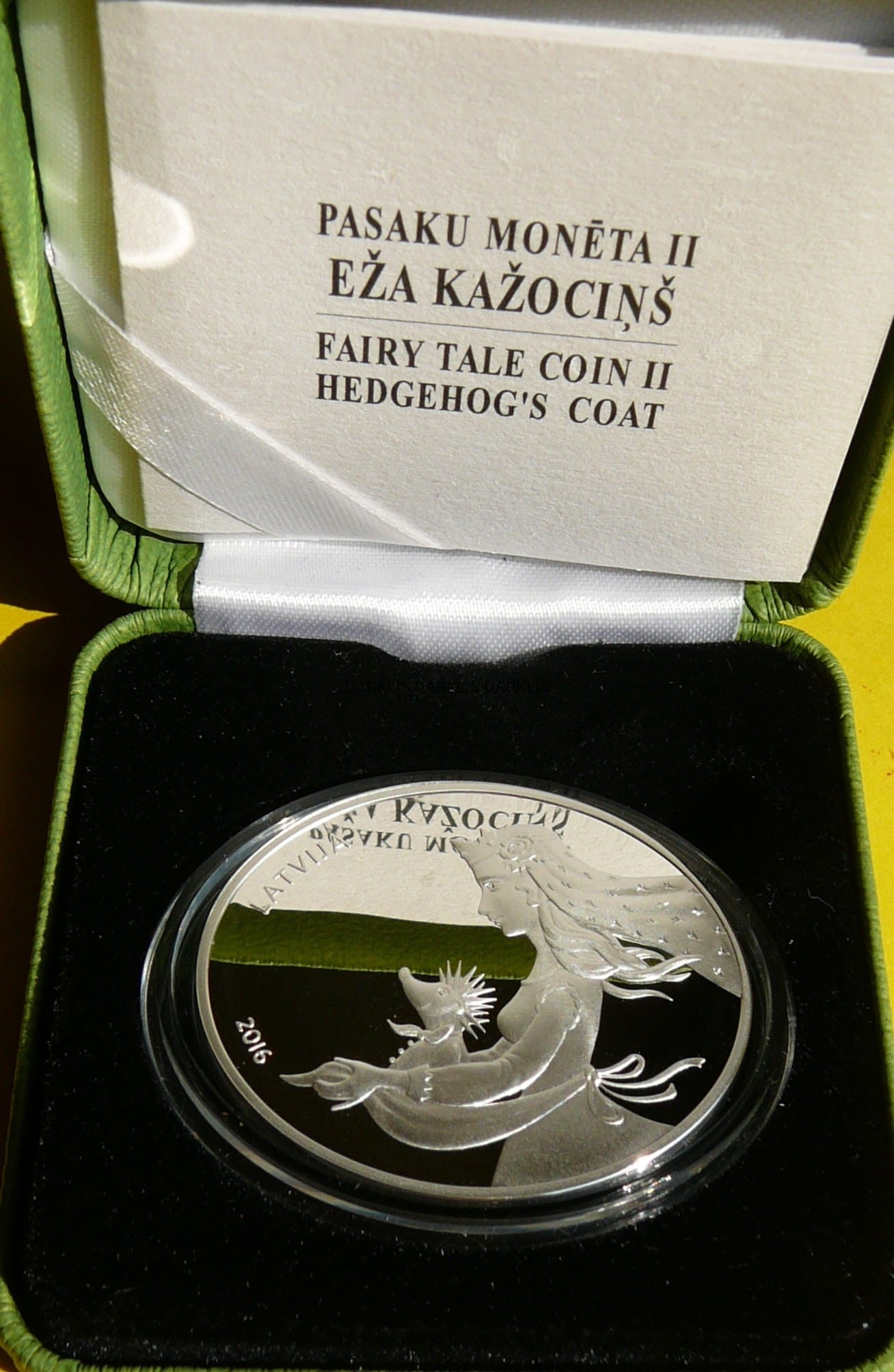 5 EURO ŁOTWA 2016 KOLCE JEŻA BAŚNIE PROOF RZADKA