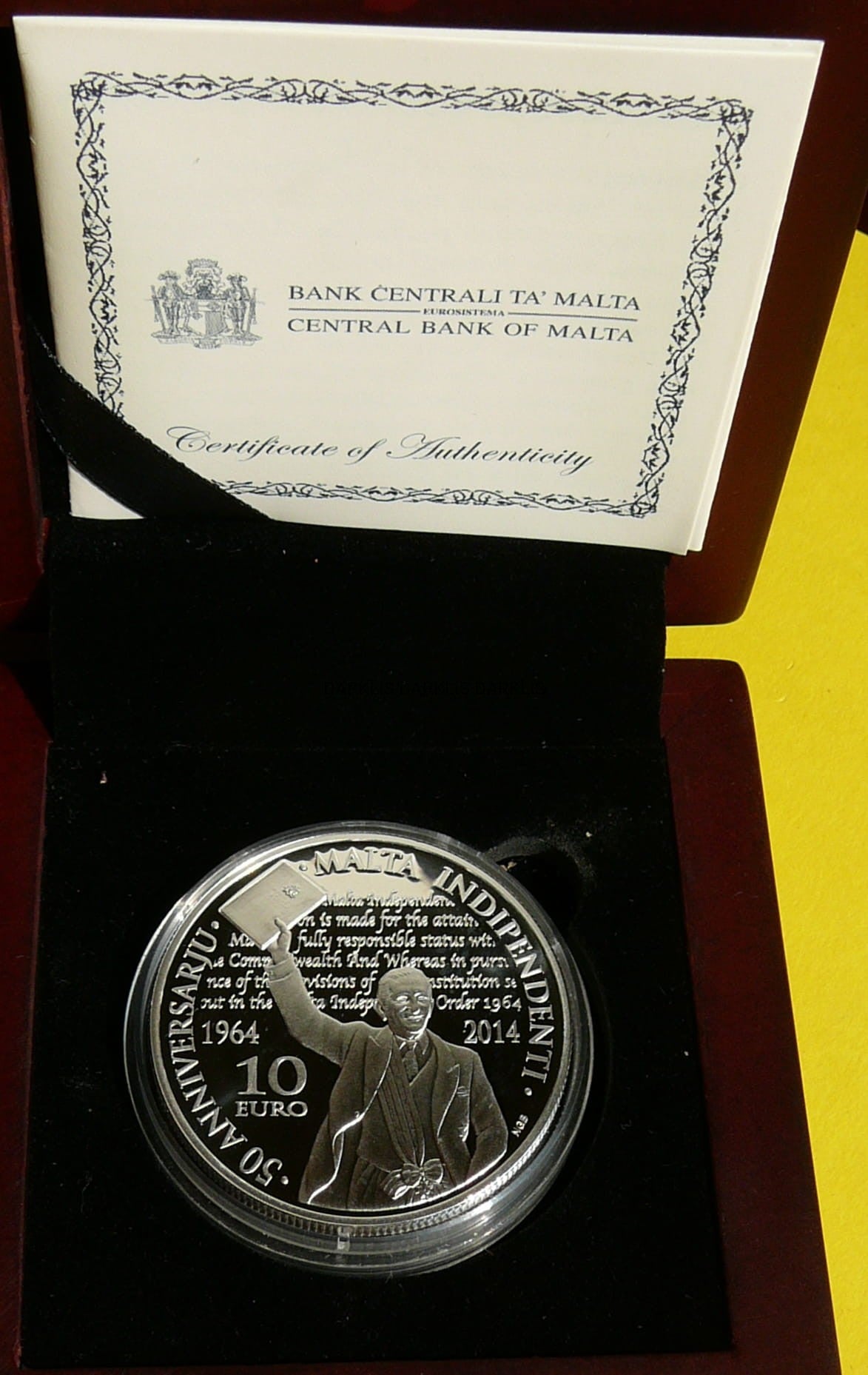 10 EURO MALTA 2014 - 50-LECIE NIEPODLEGŁOŚCI MALTY