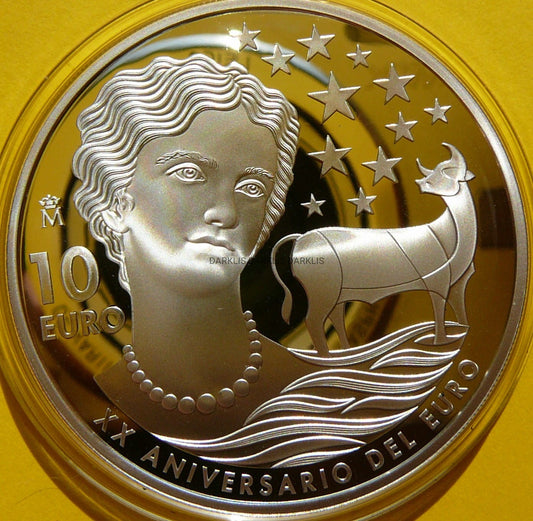 10 EURO HISZPANIA 2022 20 LECIE EURO KOBIETA BYK RZADKA