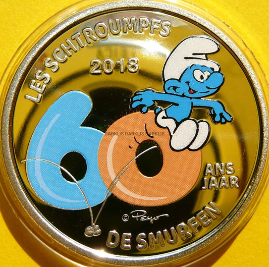 5 EURO BELGIA 2018 60 LECIE SMERFÓW BAJKA KOLOR RZADKA
