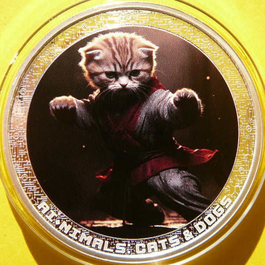 1000 FRANK KAMERUN 2025 ZWIERZĘTA AI KOT KUNG FU