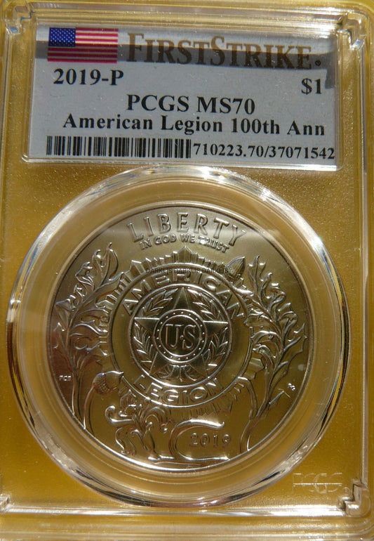1$ USA 2019 P LEGION AMERYKAŃSKI MATT RARYTAS PCGS MS70