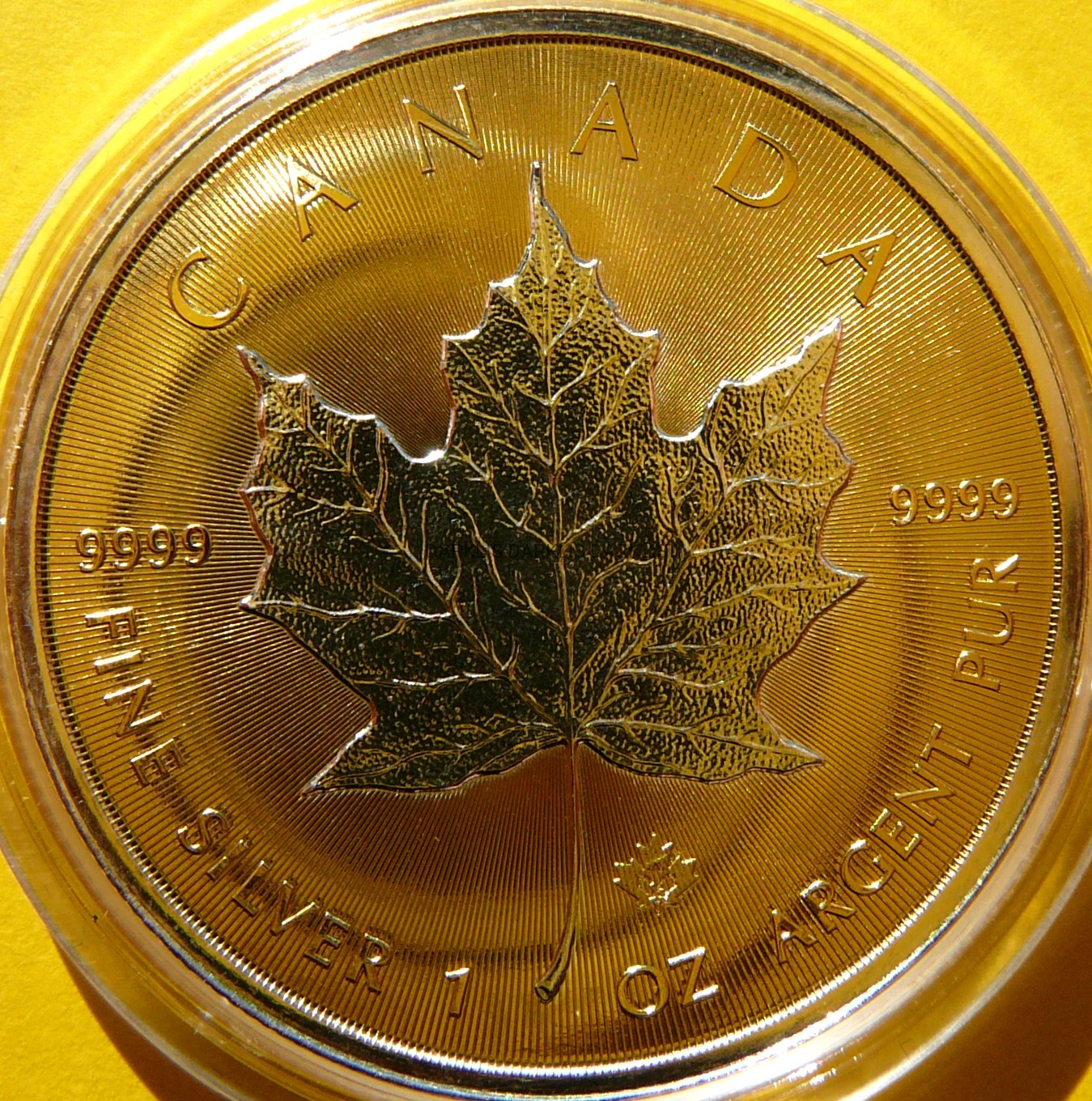 5$ KANADA 2014 LIŚĆ KLONU MAPLE LEAF Ag/Au Oz PLATYNA