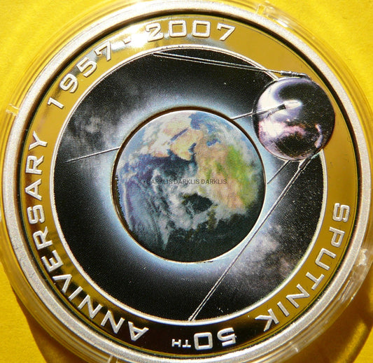 1$ COOK 2007 SPUTNIK SZTUCZNY SATELITA ZIEMI KOLOR
