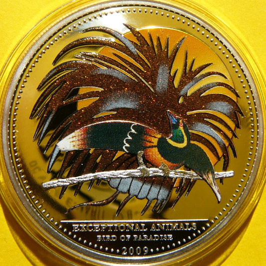 5$ PALAU 2009 RAJSKI PTAK WYJĄTKOWE ZWIERZĘTA KOLOR
