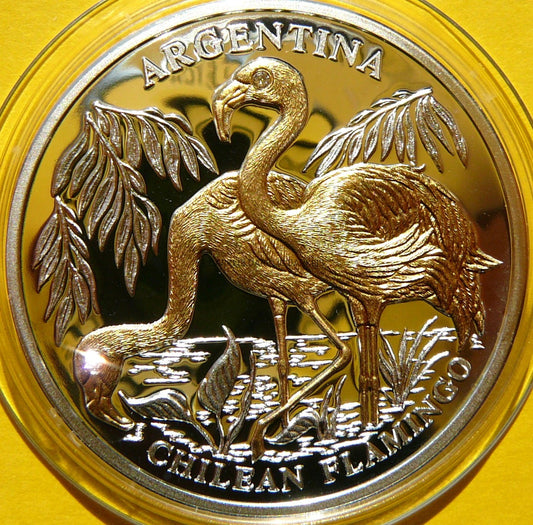 10$ LIBERIA 2005 FLAMING CHILIJSKI ARGENTYNA Ag +BRYLANT