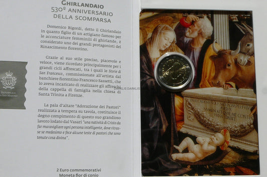 2 EURO SAN MARINO 2024 DOMENICO GHIRLANDAIO MENNICZA