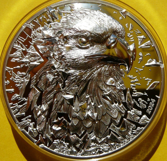 20$ COOK 2024 SILVER BURST BALD EAGLE HIGH RELIEF RZADKA