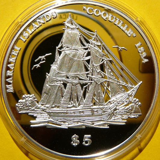 5$ KIRIBATI 1999 ŻAGLOWIEC ODKRYCIA WYSP MARAKEI RZADKA