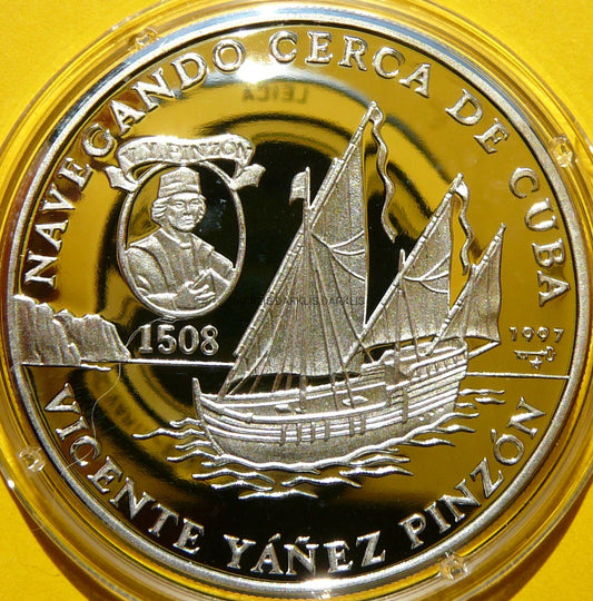 10 PESOS KUBA 1997 ŻAGLOWIEC VICENTE PINZON RZADKA