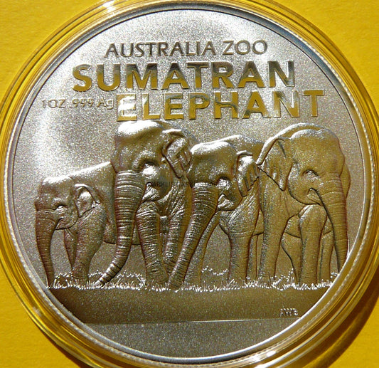 1$ AUSTRALIA 2022 SŁOŃ SUMATRZAŃSKI ZOO AUSTRALIA Ag Oz