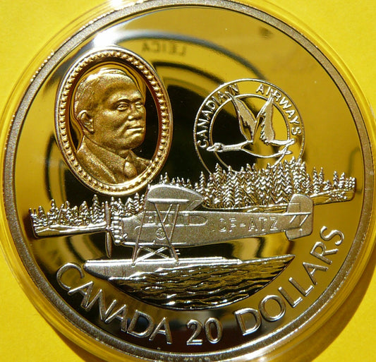 20$ KANADA 1993 SAMOLOT FAIRCHILD 71C LOTNICTWO
