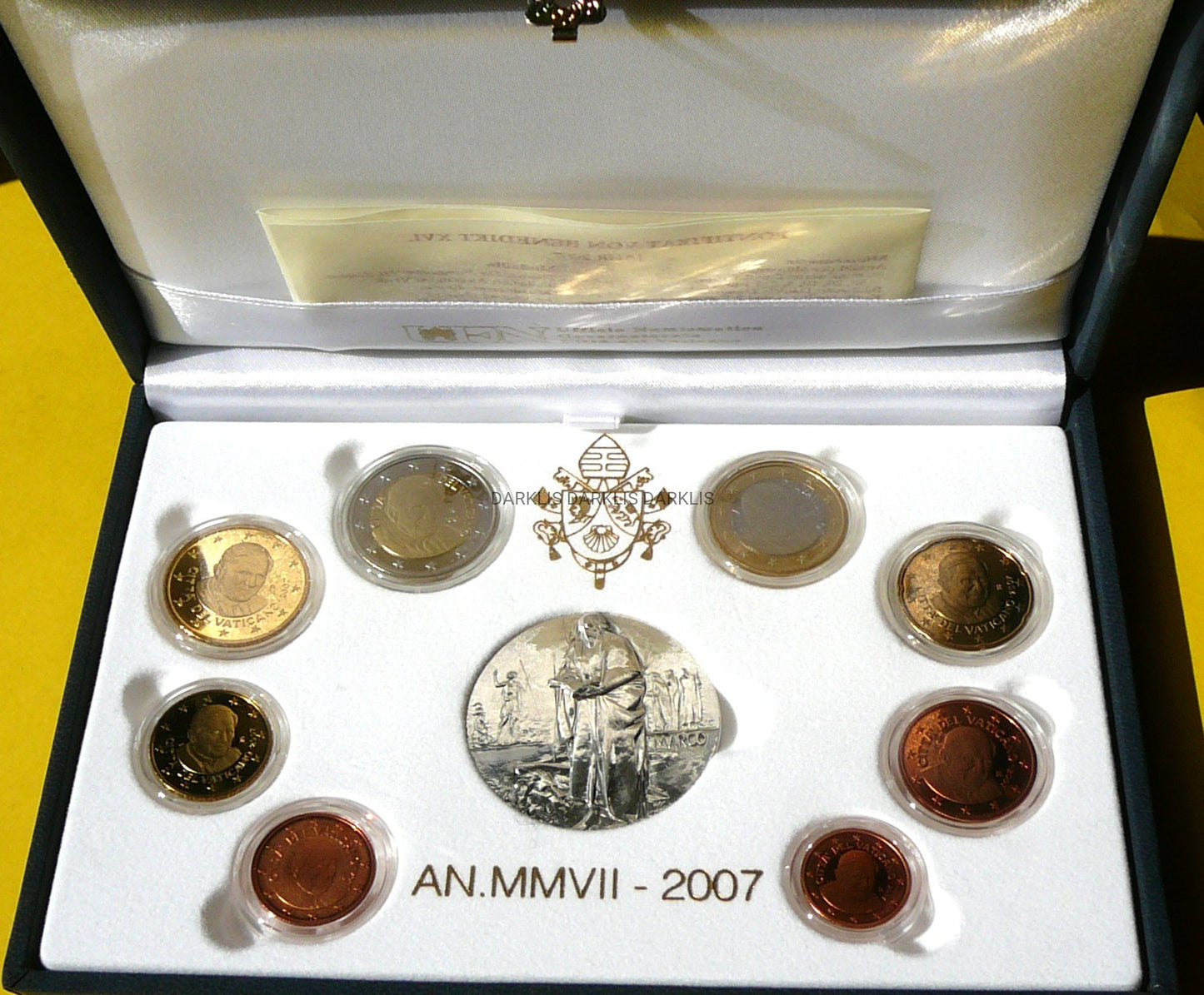 KMS EURO + MEDAL WATYKAN 2007 PAPIEŻ BENEDYKT XVI PROOF
