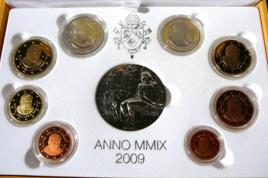 KMS EURO + MEDAL WATYKAN 2009 ZAŁOŻENIE WATYKANU PROOF