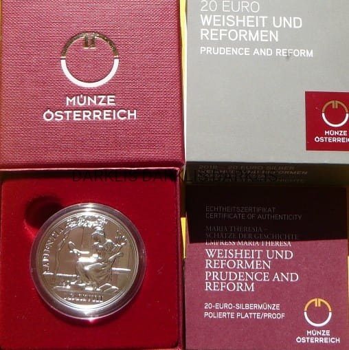 20 EURO AUSTRIA 2018 MĄDROŚĆ REFORMY MARII TERESY
