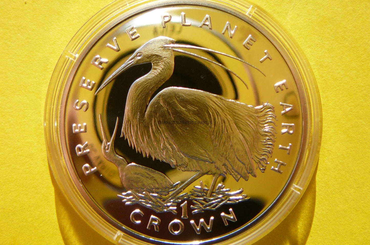 KORONA WYSPY MAN 1995 - PTAK EGRET SREBRO 925