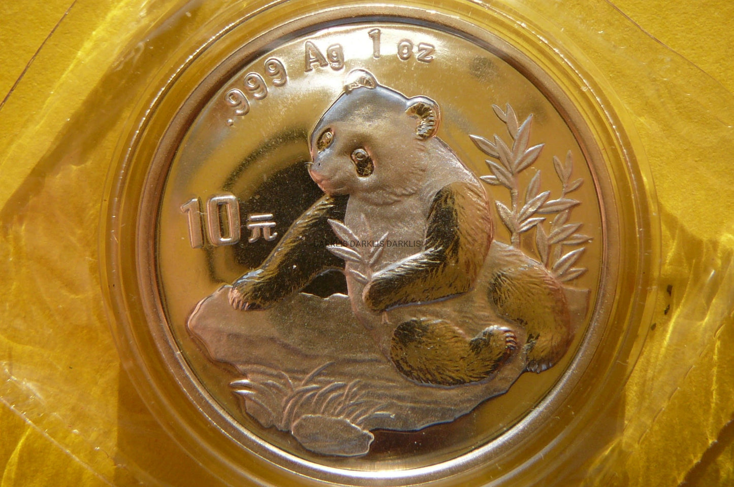 10 YUAN CHINY 1998 PANDA WIELKA Ag 999 Oz MENNICZA