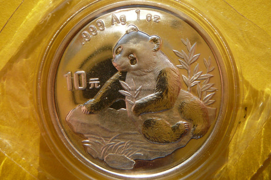 10 YUAN CHINY 1998 PANDA WIELKA Ag 999 Oz MENNICZA