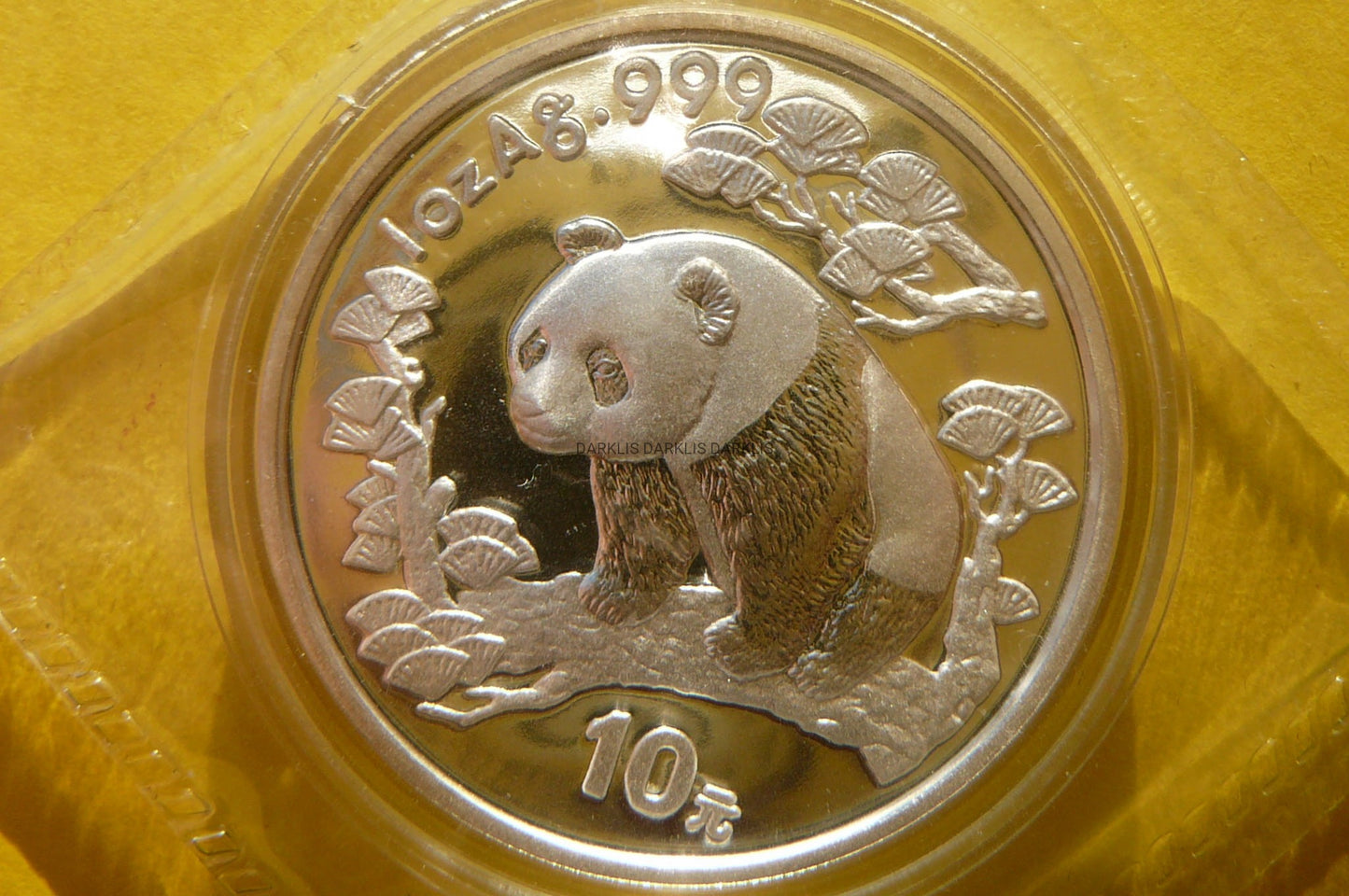 10 YUAN CHINY 1997 PANDA WIELKA Ag 999 Oz MENNICZA