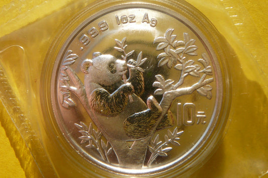 10 YUAN CHINY 1995 PANDA WIELKA Ag 999 Oz MENNICZA