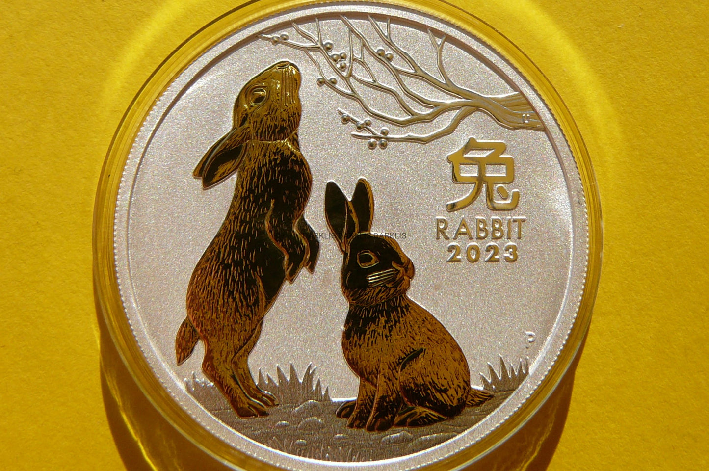 1$ AUSTRALIA 2023 ROK KRÓLIKA LUNAR Ag/Au 999 Oz