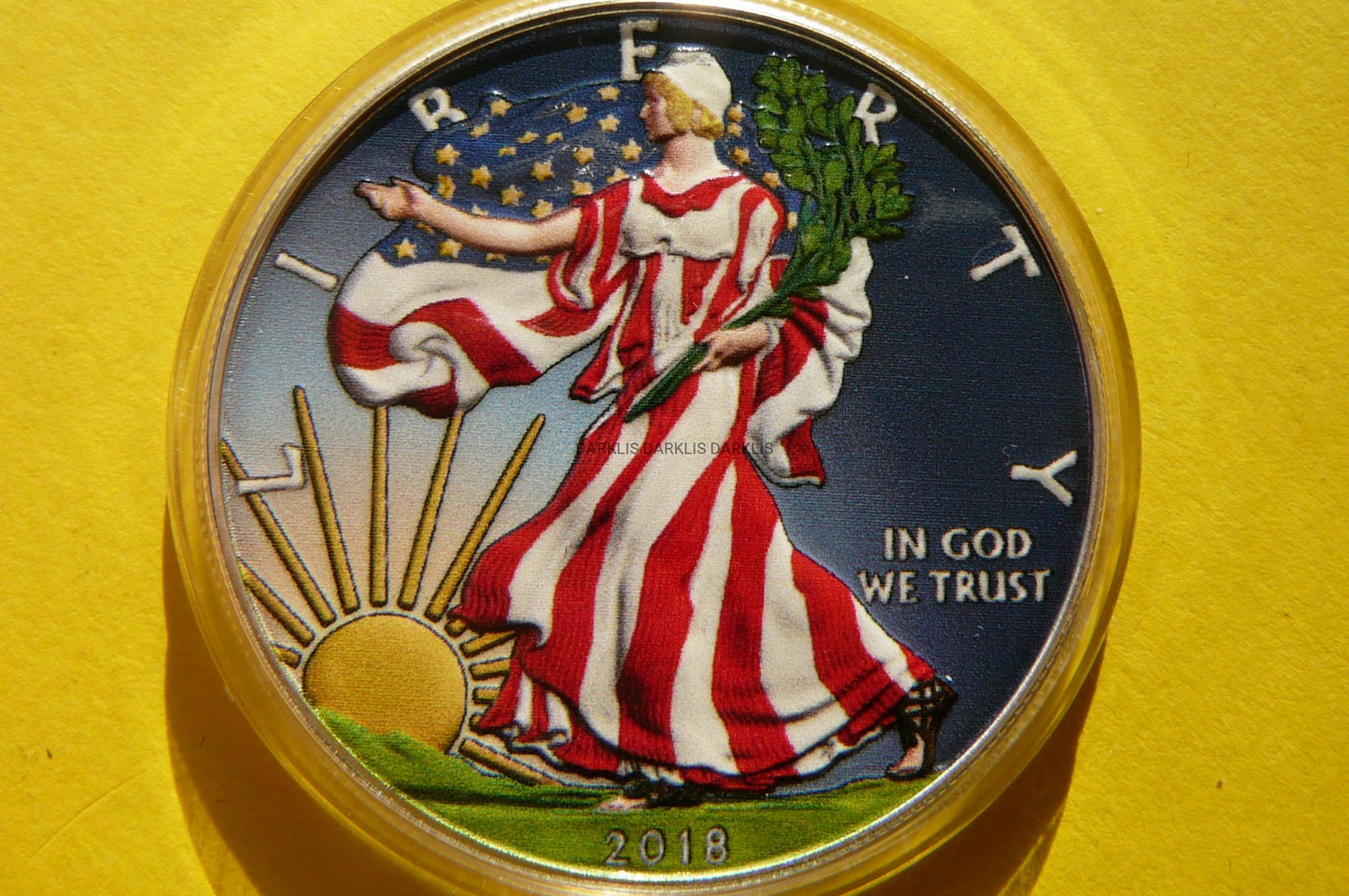 $ USA 2018 BOGINI WOLNOŚCI LIBERTY Ag 999 Oz KOLOR