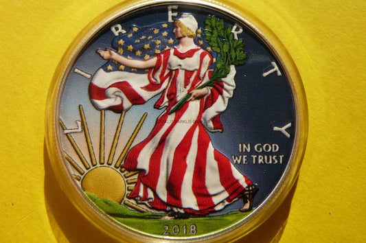 $ USA 2018 BOGINI WOLNOŚCI LIBERTY Ag 999 Oz KOLOR