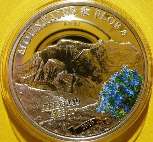 5$ PALAU 2016 - SZCZYT JUNGFRAU GÓRY KWIATY Ag +CE