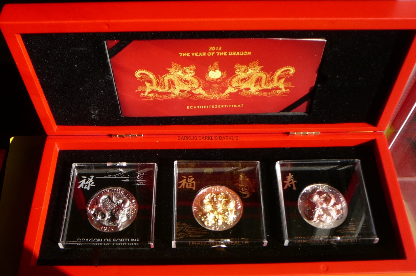 DRAGON RWANDA 2012 ROK SMOK RZADKA 3D AgAu REDGOLD