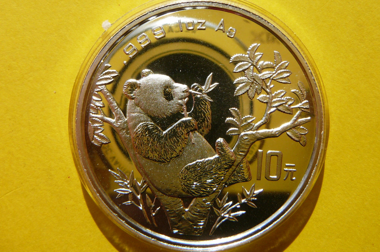 10 YUAN CHINY 1995 PANDA WIELKA Ag 999 Oz PROOF
