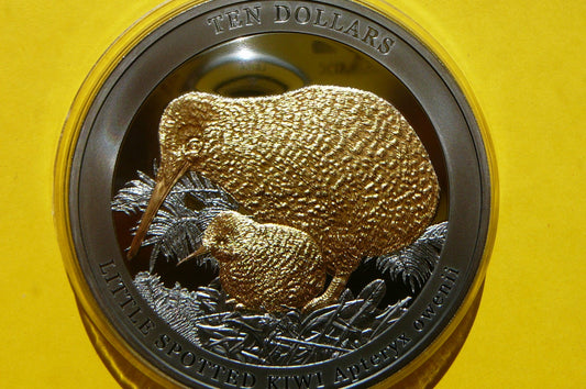 10$ NOWA ZELANDIA 2022 PTAK KIWI Ag/Au 5Oz RZADKA
