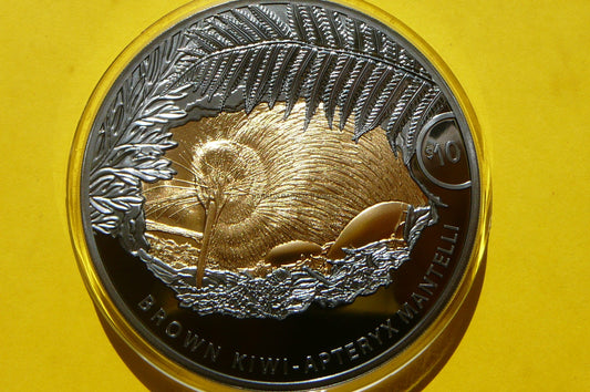 10$ NOWA ZELANDIA 2021 PTAK KIWI Ag/Au 5Oz RZADKA
