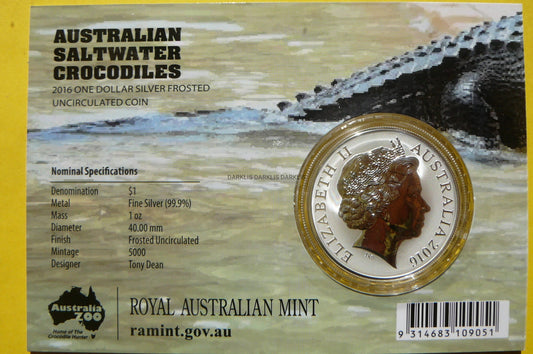 1$ AUSTRALIA 2016 KROKODYL MONTY Ag 999 Oz LIMIT