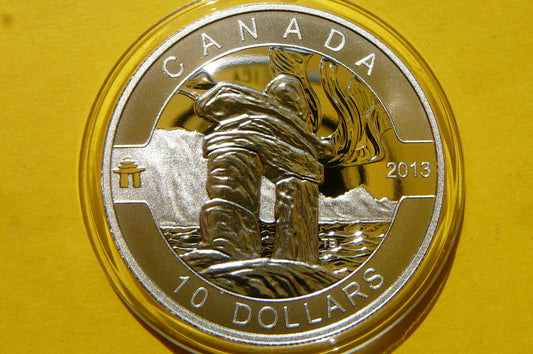 10$ KANADA 2013 INUKSUK RZEŹBA INUITÓW Ag 999 +CER
