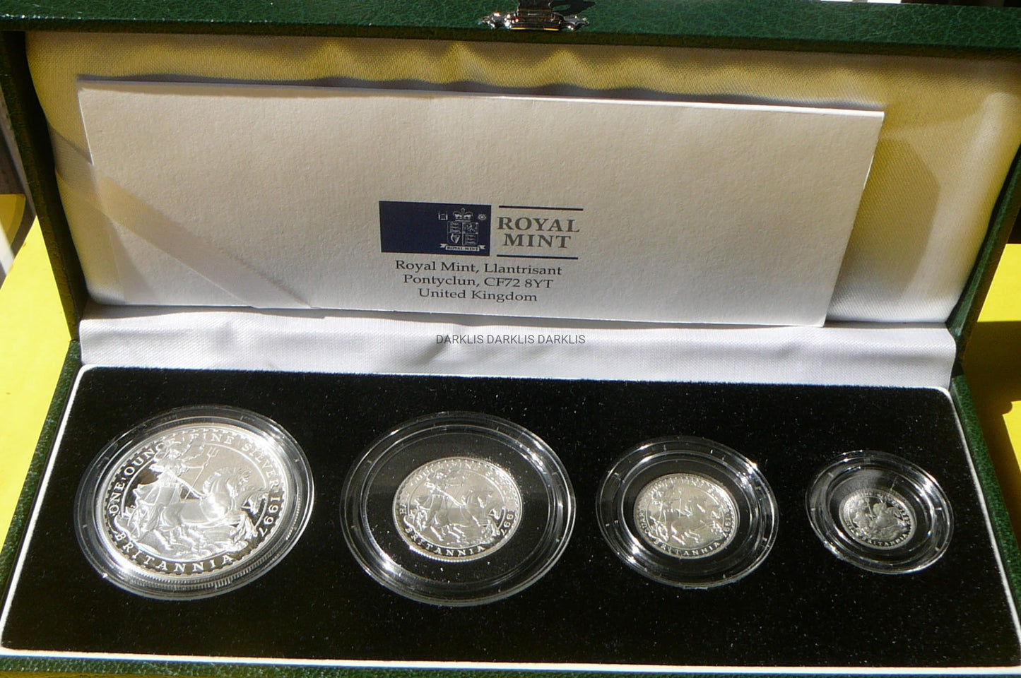 ZESTAW BRYTANIA 1997 KOBIETA RYCERZ RYDWAN Ag 999