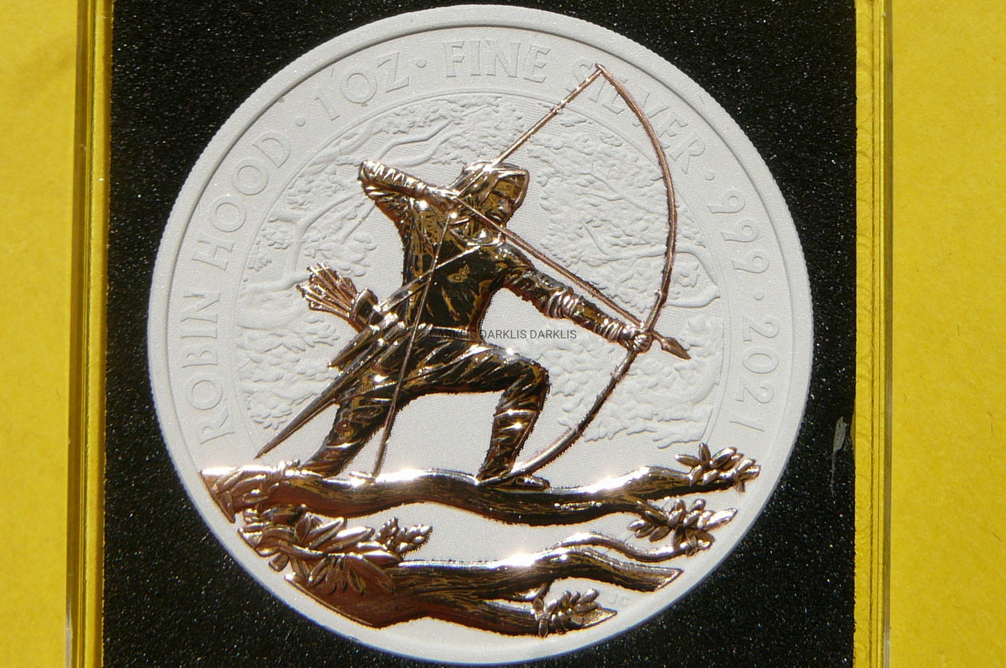 2 FUNTY BRYTANIA 2021 ROBIN HOOD Ag/Au 999 CERAMIK