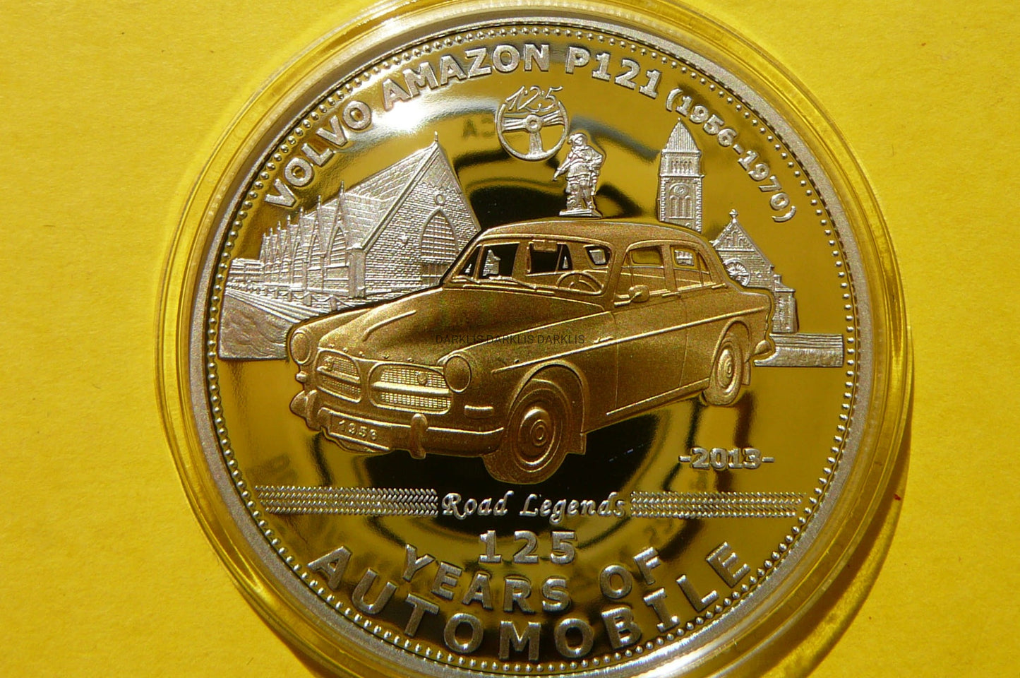 5$ PALAU 2013 AUTO VOLVO AMAZON P121 Ag/Au 925+CER