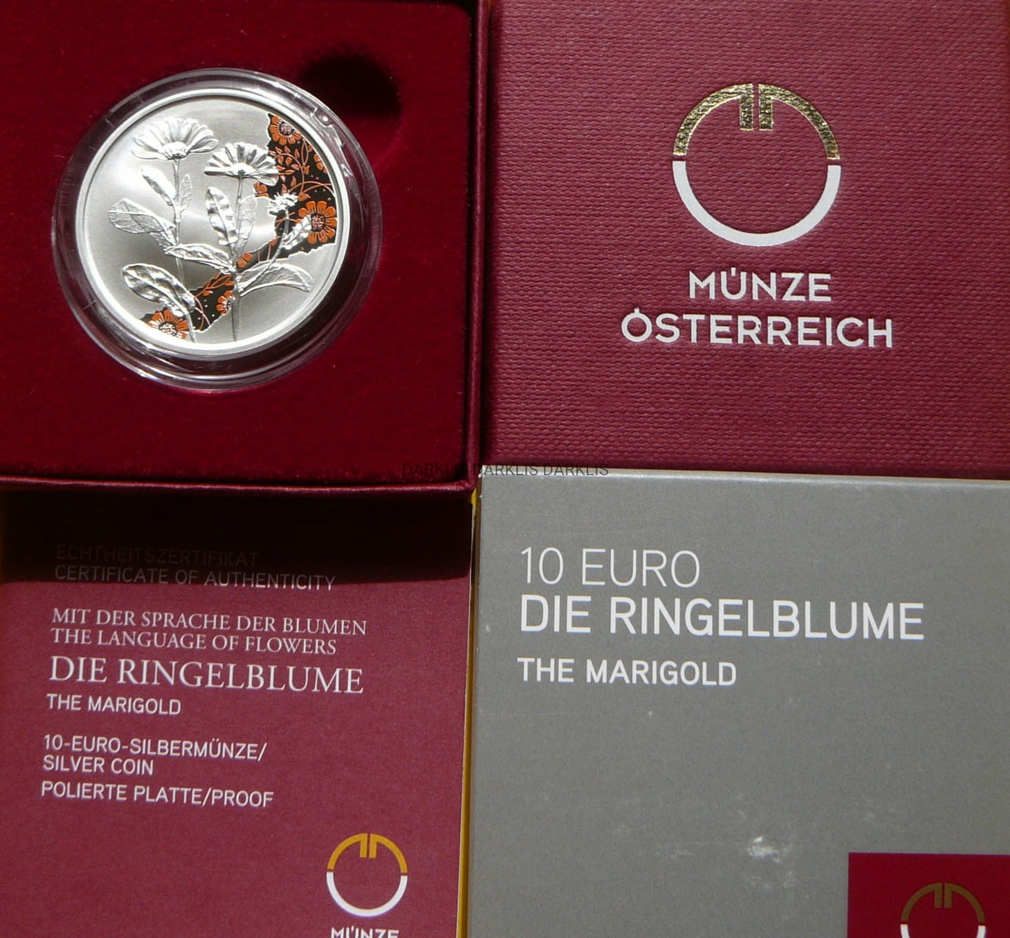 10 EURO AUSTRIA 2022 AKSAMITKA JĘZYK KWIATÓW Ag 925