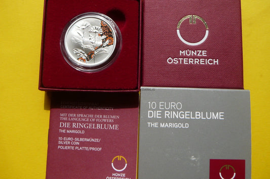 10 EURO AUSTRIA 2022 AKSAMITKA JĘZYK KWIATÓW Ag 925