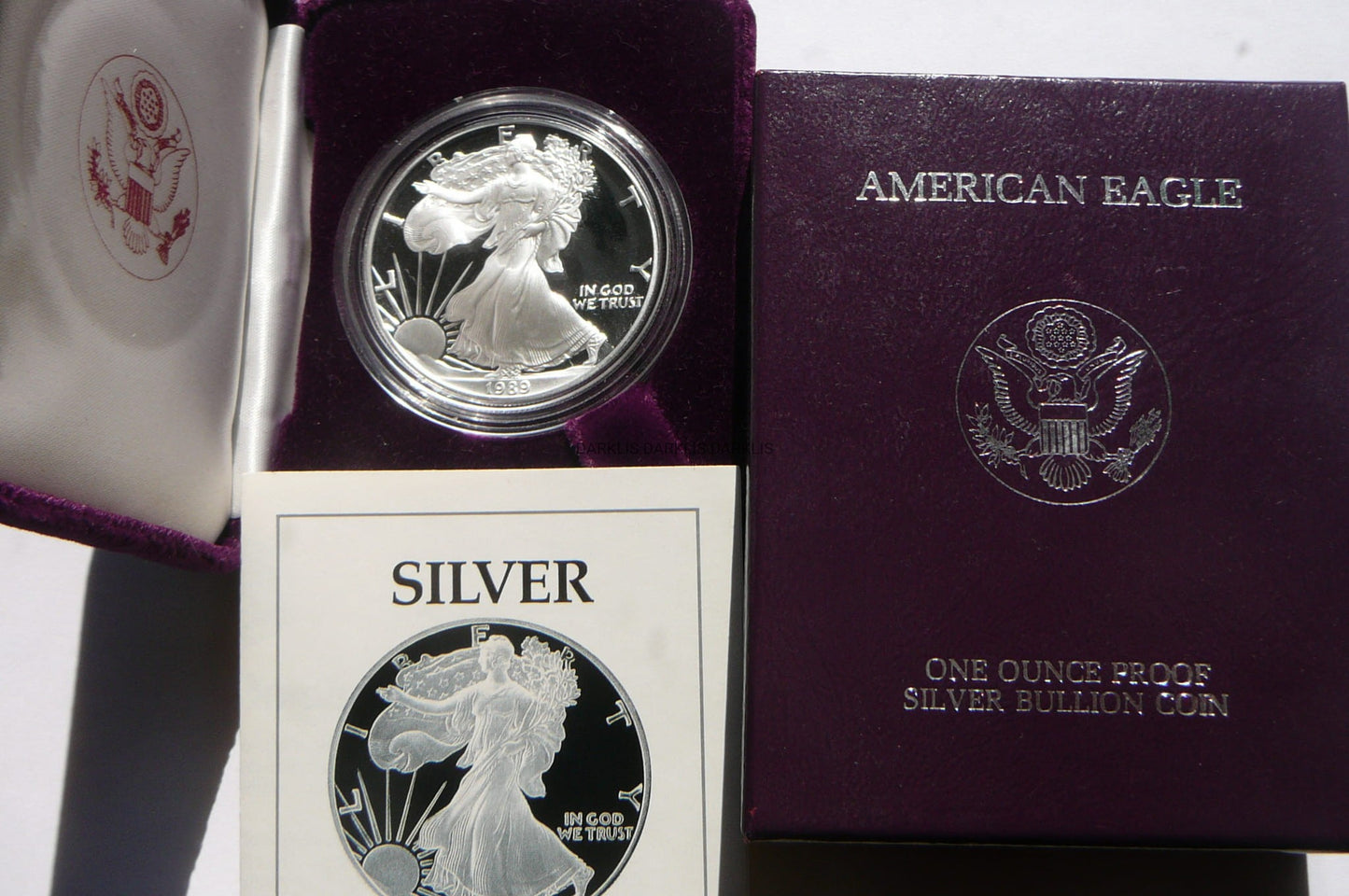 1$ USA 1989 S EAGLE BOGINI WOLNOŚCI LIBERTY Ag Oz PROOF