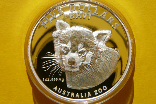 5$ AUSTRALIA 2018 RAVI CZERWONA PANDA HIGH RELIEF