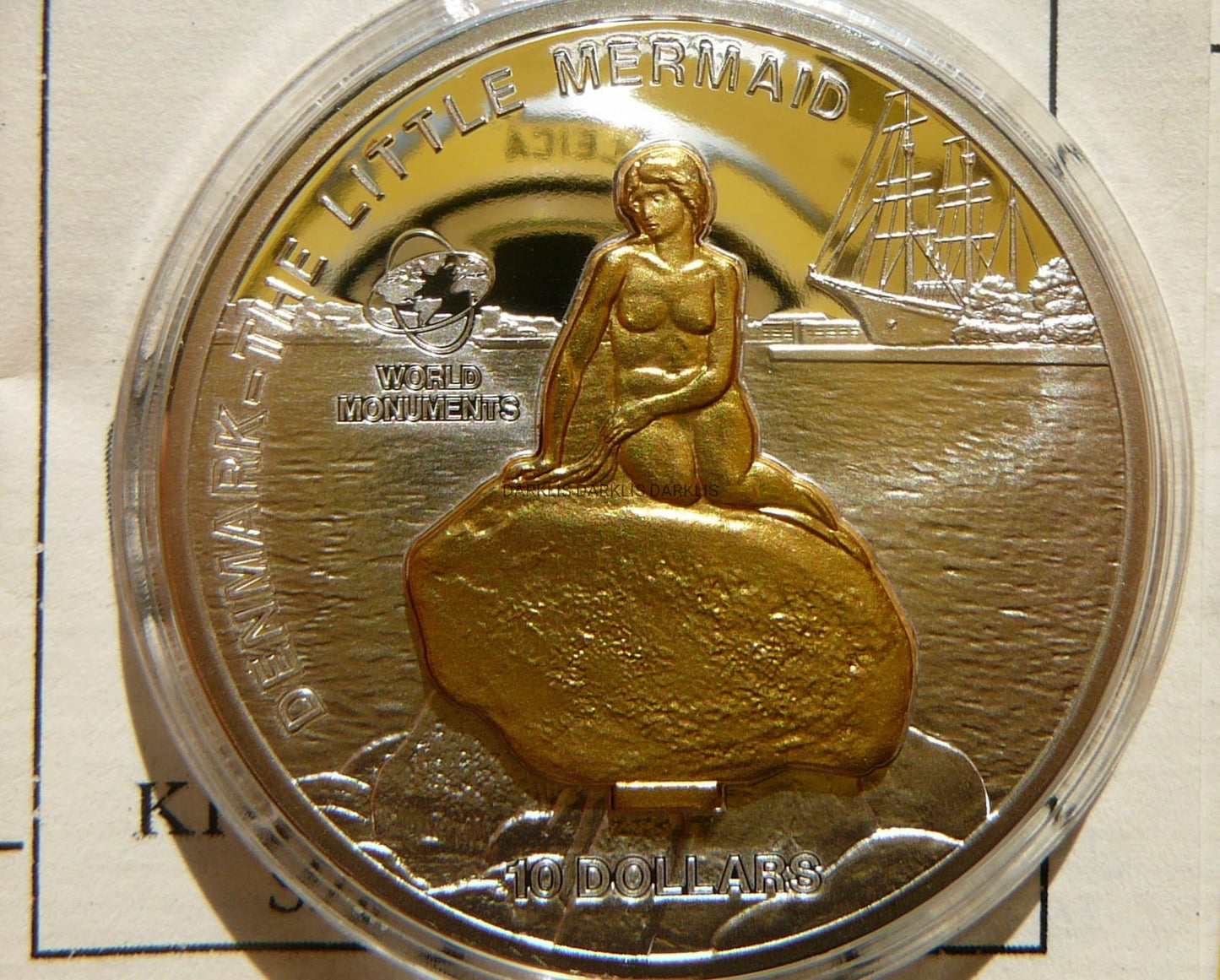 10$ COOK 2010 POSĄG MAŁA SYRENKA DANIA Ag 999 Oz+C