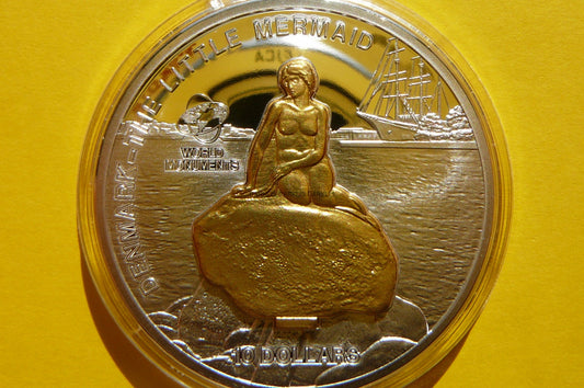 10$ COOK 2010 POSĄG MAŁA SYRENKA DANIA Ag 999 Oz+C
