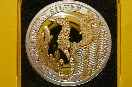 DOLLAR BARBADOS 2022 KONIK MORSKI Ag/Au 999 Oz +CER